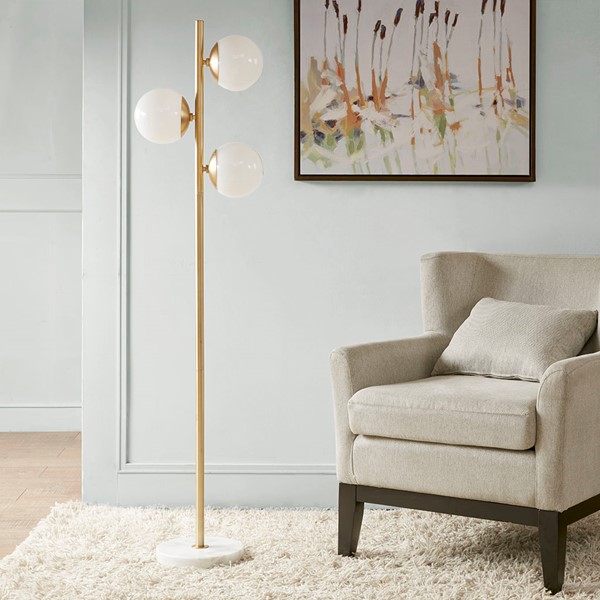 Metal & Glass Floor Lamp